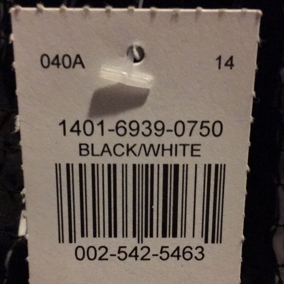 Black with white stripes off the shoulder top- S - Picture 10 of 11